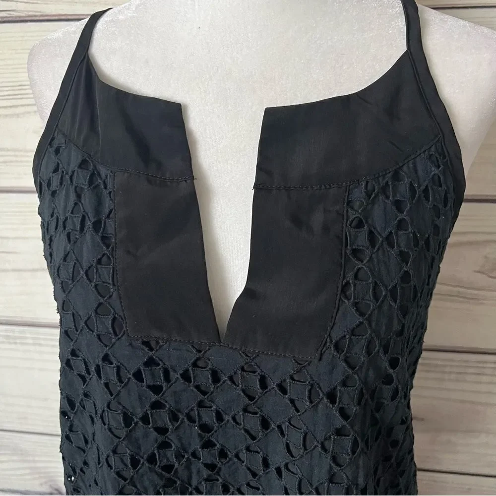 Athleta Black Dunes Eyelet Tank Top